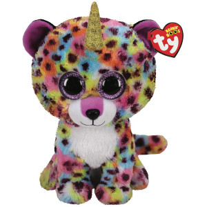 TY Beanie Boos M GISELLE Rainbow colored Leopard with Antler