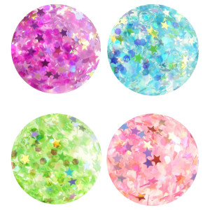 Squeeze Ball Jelly Star Glitter Green