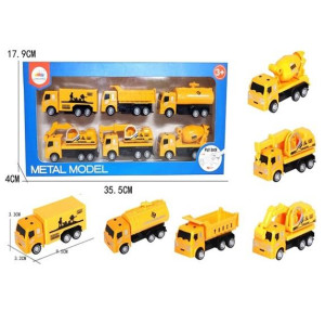 Work vehicles Metal 6-pack Pull Back