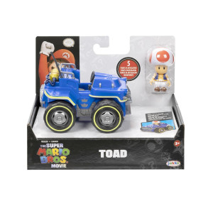 Super Mario Movie Pull Back Racer with figure Toad  