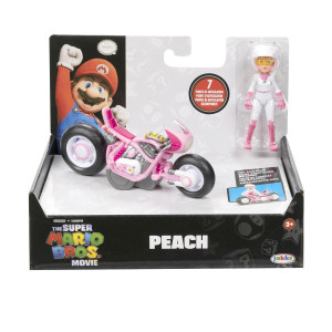 Super Mario Movie Pull Back Racer with figure Peach 
