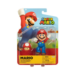 Super Mario Figure 10cm Mario with Super Mushroom 