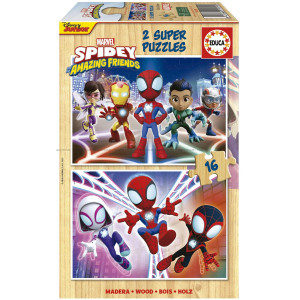 Educa Spidey Wood Puzzle 2x16 pieces
