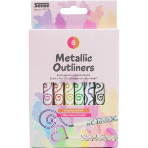 Metalliset outliners Contour Kynät 6-pakkaus