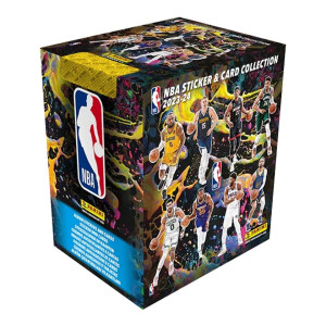 NBA 2023-24 Sticker Booster koko laatikko koripallo kuvituskuvaa