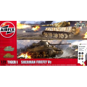 Airfix Classic Conflict Tiger 1 vs Sherman Firefly Vc 1:72 Mallinrakennussarja