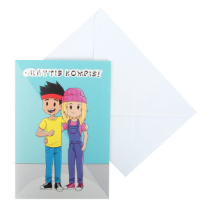 Greeting card Yumi & Tomu Grattis kompis