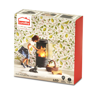 Lundby Braskaminset med ljus