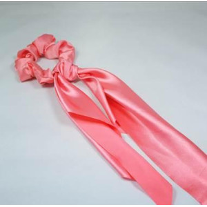 Busy Lizzie Scrunchie med band Silk Coral