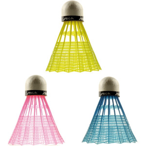 Stiga Badmintonbollar 3-pack Gul/Rosa/Blå