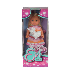 Evi Love Pet Friends Nukke lemmikki kanin kanssa
