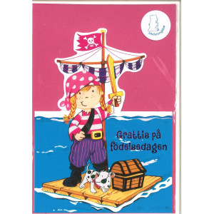 Grattiskort Rosa Pirat