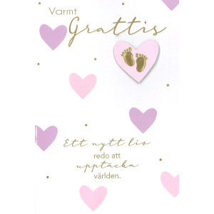 Grattiskort Nyfödd Rosa Fötter
