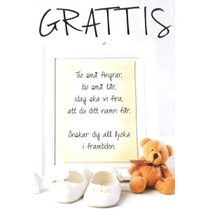 Grattiskort Dop/Namngivning Tio små fingrar