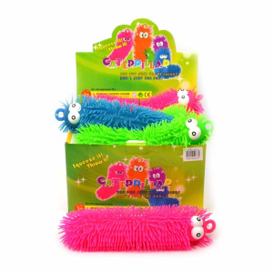 Mjuk stor larv 33cm Puffer Blå