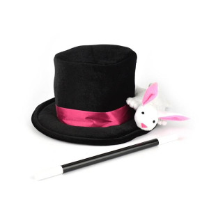 Trollkarl Hatt med kanin och trollstav