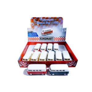 VW Buss 1962 med pullback Vit och Brun