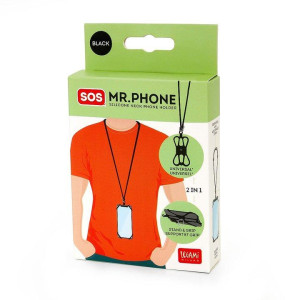 SOS Mr Phone Puhelimen pidike Musta
