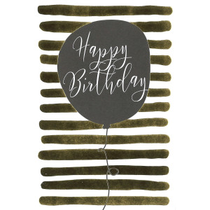 Onnittelukortti Ilmapallo Kultaiset raidat Metallic