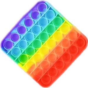 Pop it Push Pop Bubble Sateenkaari Neliö