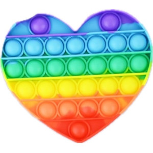 Pop it Push Pop Bubble Sateenkaari Sydän