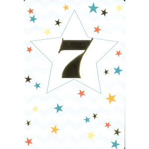 Tervehdyskortti 7 vuotta Star