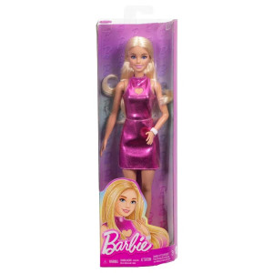Barbie Fashionistas Docka Metallinen vaaleanpunainen mekko 230