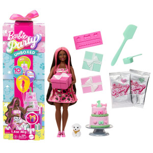 Barbie Party Unboxed Nukke Musta hiukset