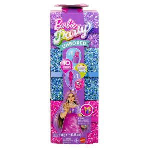 Barbie Party Unboxed Nukke Curvy vaaleanpunaisella mekolla