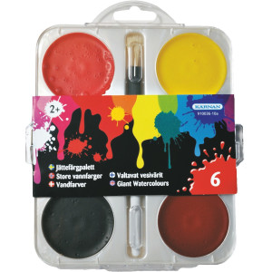 Jättimäisiä vesivärejä 6 väriä