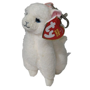 TY Beanie Babies Lily Kermanvärinen lama Clip