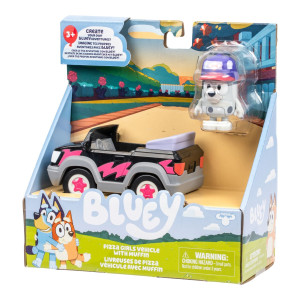  Bluey Ajoneuvo hahmon kanssa Pizza Girls ajoneuvo Muffinin kanssa