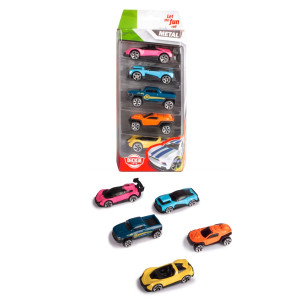 Dickie Toys Ajoneuvot Metalli 5-pakkaus V1 Vaaleanpunainen