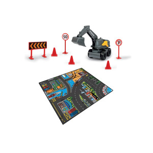 Dickie Toys Micro World Leikkimatto ajoneuvolla Construction