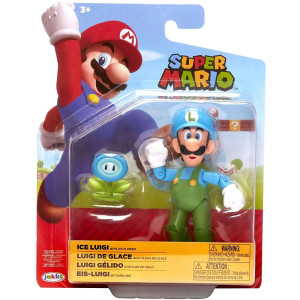 Super Mario Hahmo 10cm w46 Ice Luigi with Ice Flower