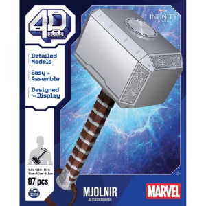 4D Build Palapelillä Marvel Mjolnir Thors Hammer