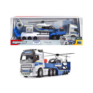 Majorette Volvo Kuorma-auto ja Airbus-poliisihelikopteri