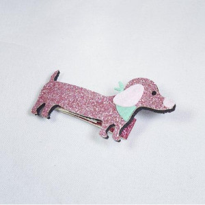 Busy Lizzie Hair clip Dachshund Pink