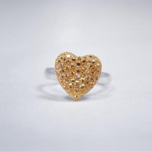 Busy Lizzie Ring Sparkle Heart Gold