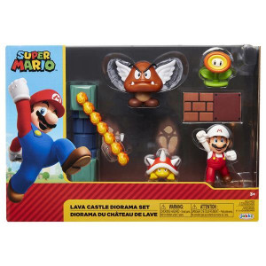Super Mario Lava Castle Diorama Play Set