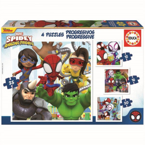 Educa Spidey and his Amazing Friends 4-pack Puzzle 12-16-20-25 pieces 19295