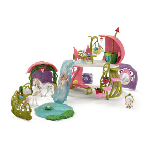 Schleich Bayala Glittery Flower House with Unicorns, lake & stable 42445