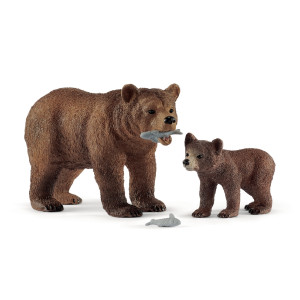 Schleich Grizzly Bear Mother with Cub 42473