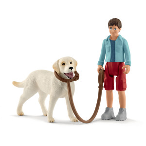Schleich Walking with Labrador Retriever 42478