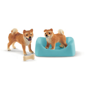 Schleich Shiba inu Mother and Puppy 42479