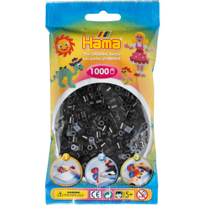 Beads to Plate Hama Midi Black 1000pcs 207-18