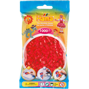 Beads to plate Hama Midi Red 1000pcs 207-05
